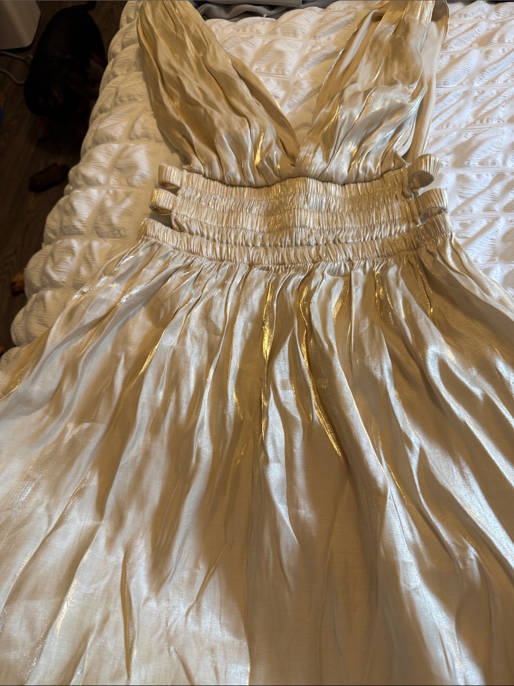Hearth & Hand Shimmery Cream Satin Dress